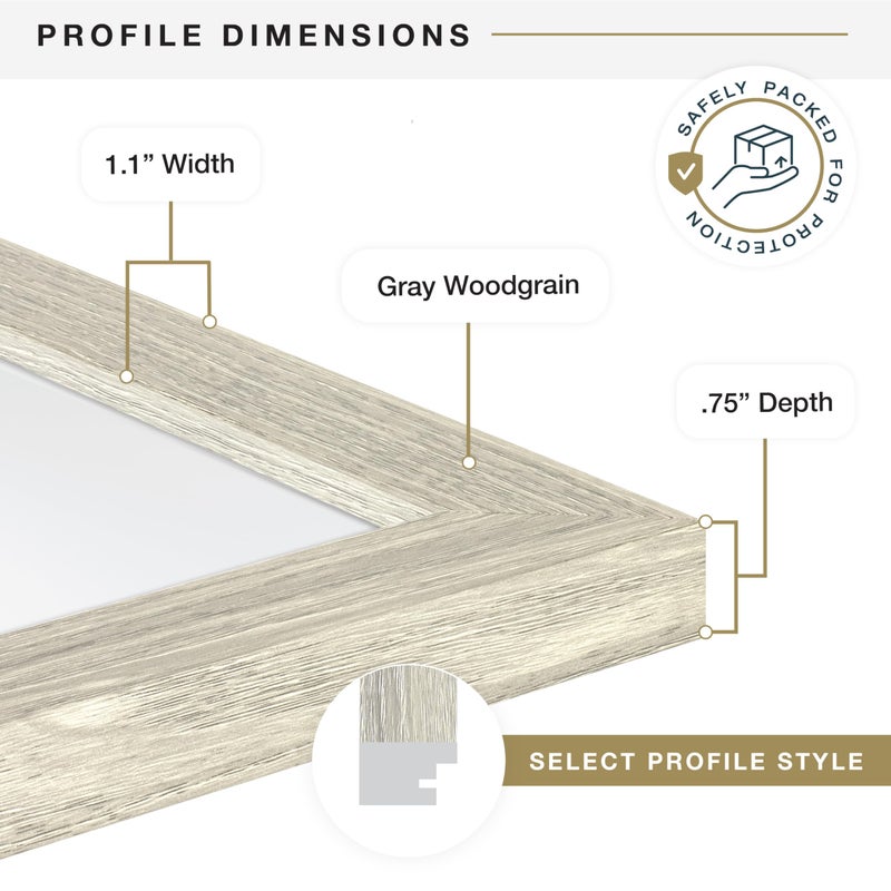 MCS Studio Gallery 16x20 Poster Frame Gray Woodgrain Engineered Wood, Vertical & Horizontal Wall Hanging Large Picture Frame for Photos, Posters & Art Prints (1-Pack) - Image 5